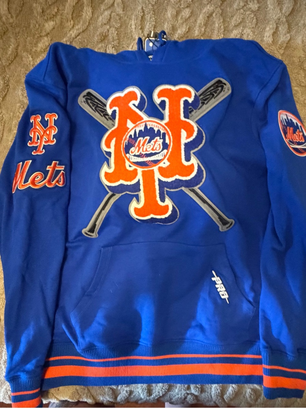 MLB Royal Blue Hoodie with Orange & White Mets Logo